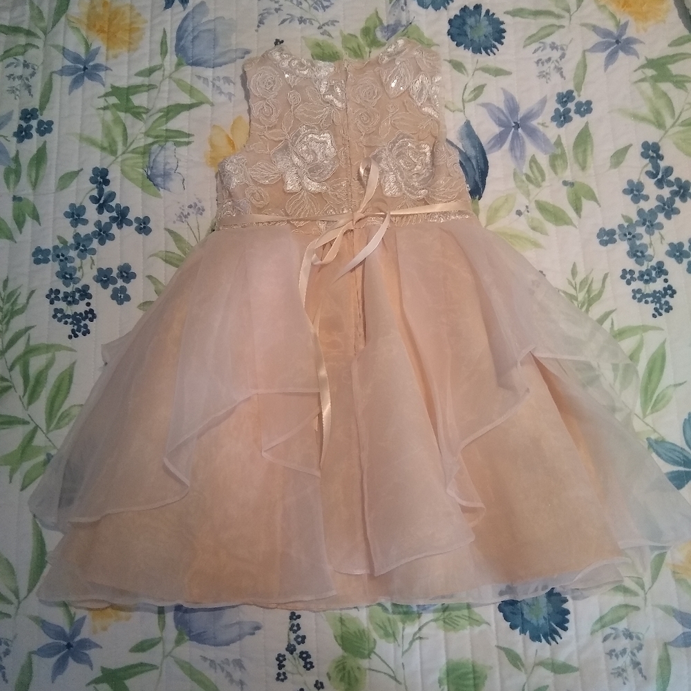 Toddler Girl Rare Editions  Champagne Color Special Occasion Dress